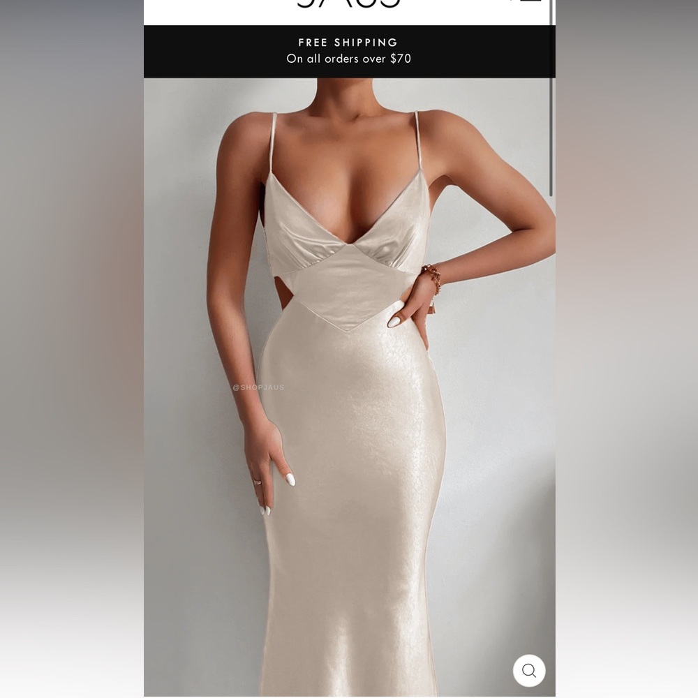 greta midi dress champagne